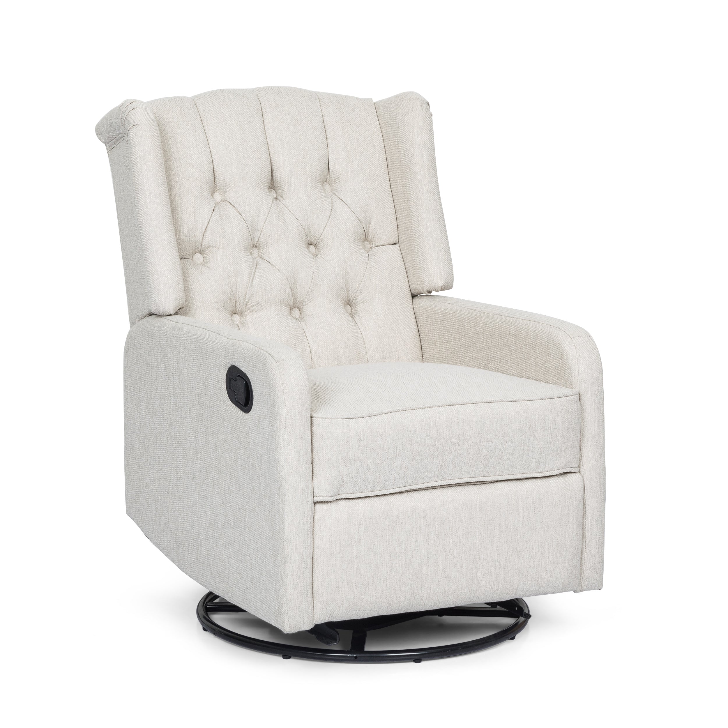 Houck Contemporary Tufted Wingback Swivel Recliner