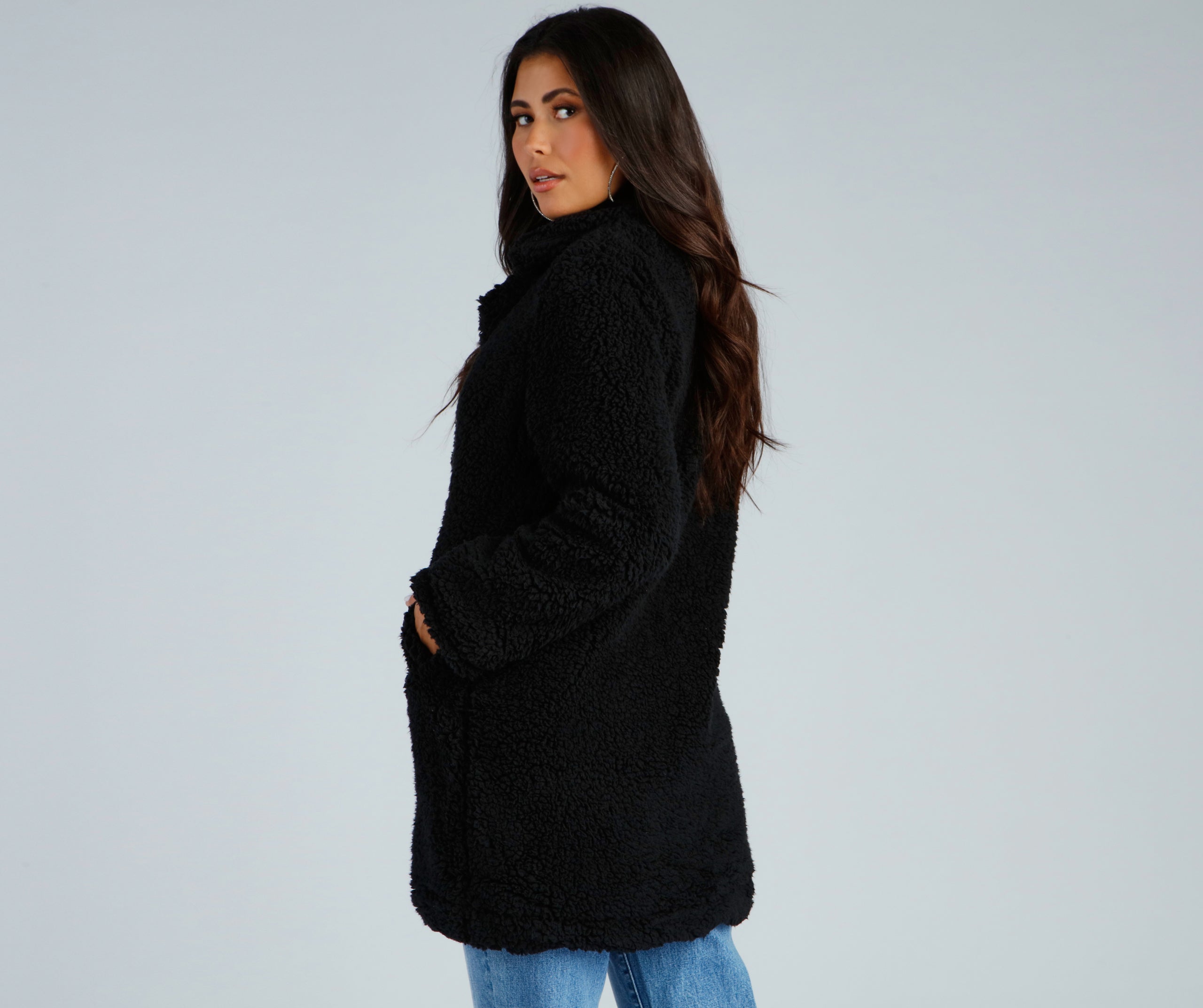 Elevated Glamour Faux Fur Longline Jacket