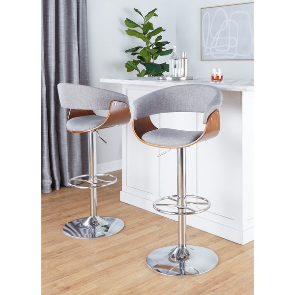 Carson Carrington Sauda Adjustable Bar Stool with Wheel Footrest (Set of 2)