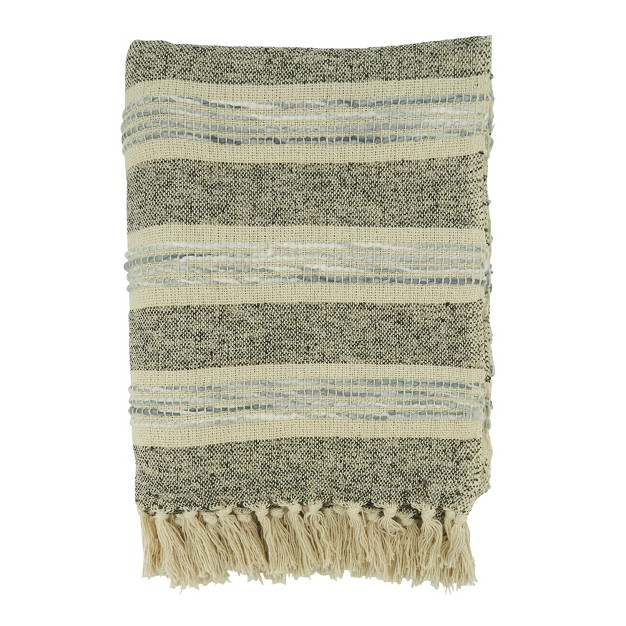 Saro Lifestyle Striped Throw Blanket With Fringed Edges