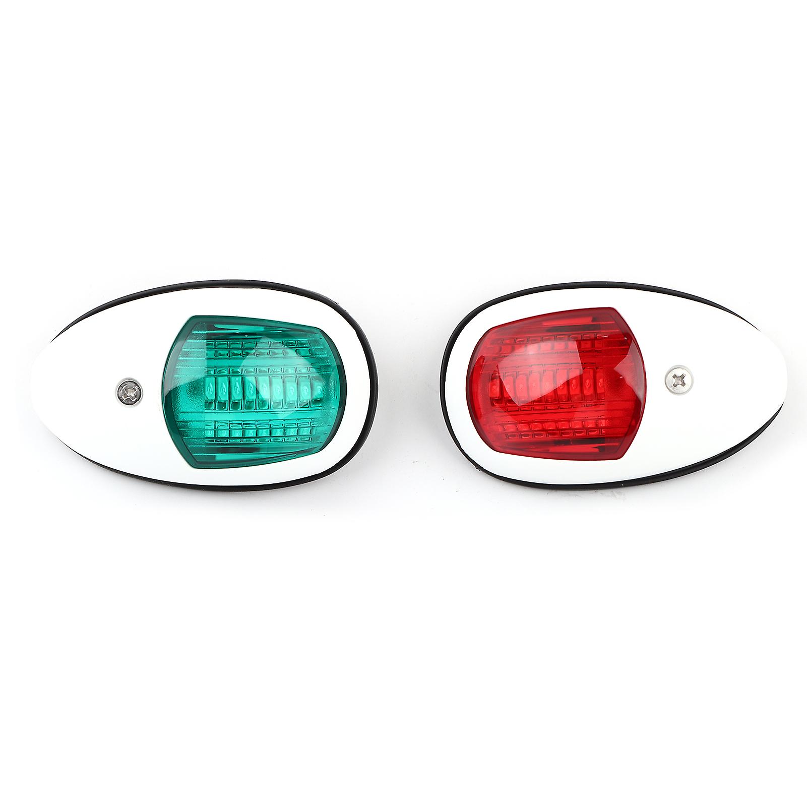 2pcs Signal Lamp Red Green Led Waterproof Boat Navigation Light Dc12v 3wwhite