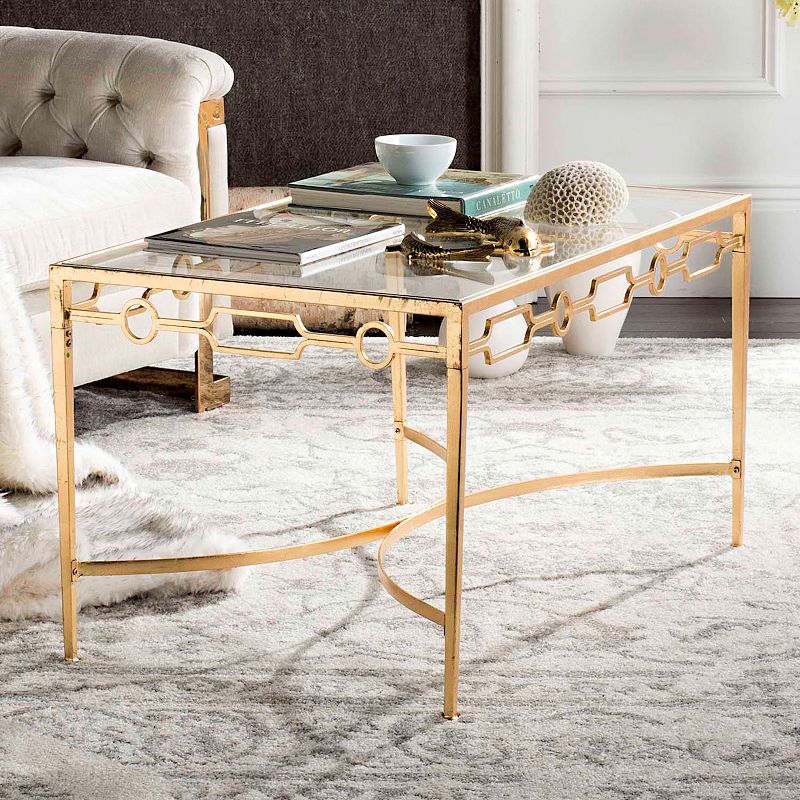 Safavieh Gold Finish Contemporary Coffee Table