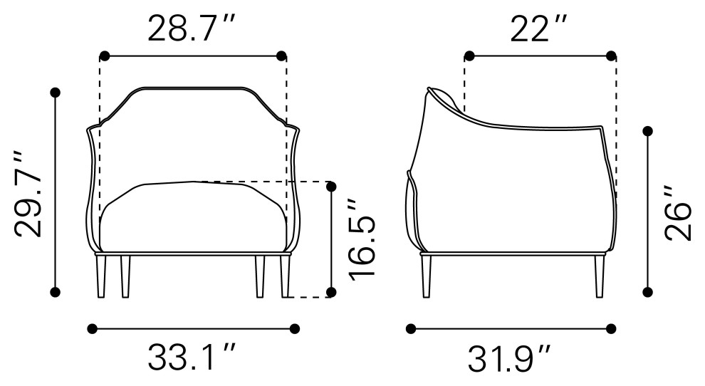 Julian Accent Chair Gray   Modern   Armchairs And Accent Chairs   by Zuo Modern Contemporary  Houzz