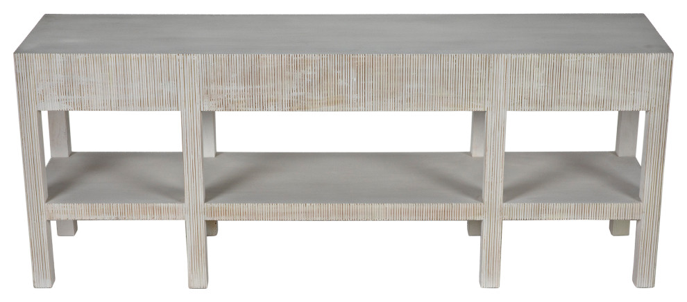 Noir Furniture Veneer Conrad Console Table With White Wash Finish GCON272WH   Farmhouse   Console Tables   by Noir  Houzz