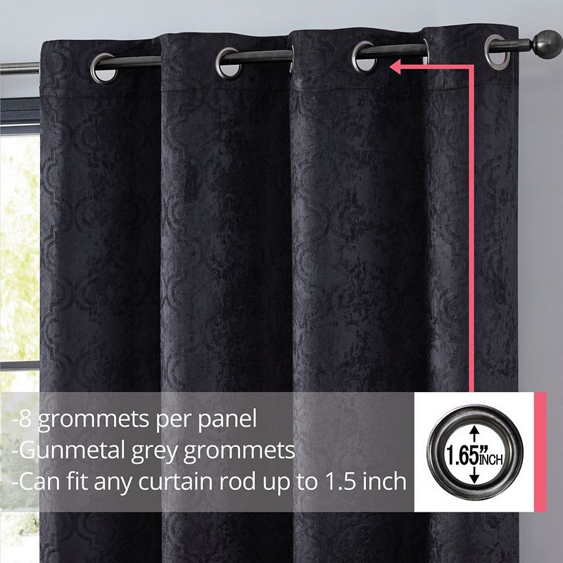 THD Peamont Lattice Thermal Energy Efficient Room Darkening Light Blocking Privacy Blackout Grommet Curtain Panels - Set of 2