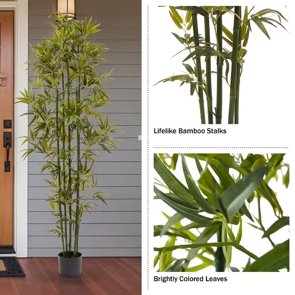 Pure Garden Artificial Potted Bamboo Silk Tree