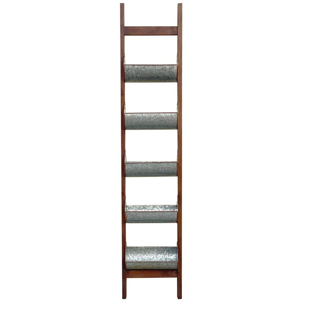 Siavonce Uniquely Designed 71 in. H Wood Reed Ladder Planter DB-ZX-D0102H749WX