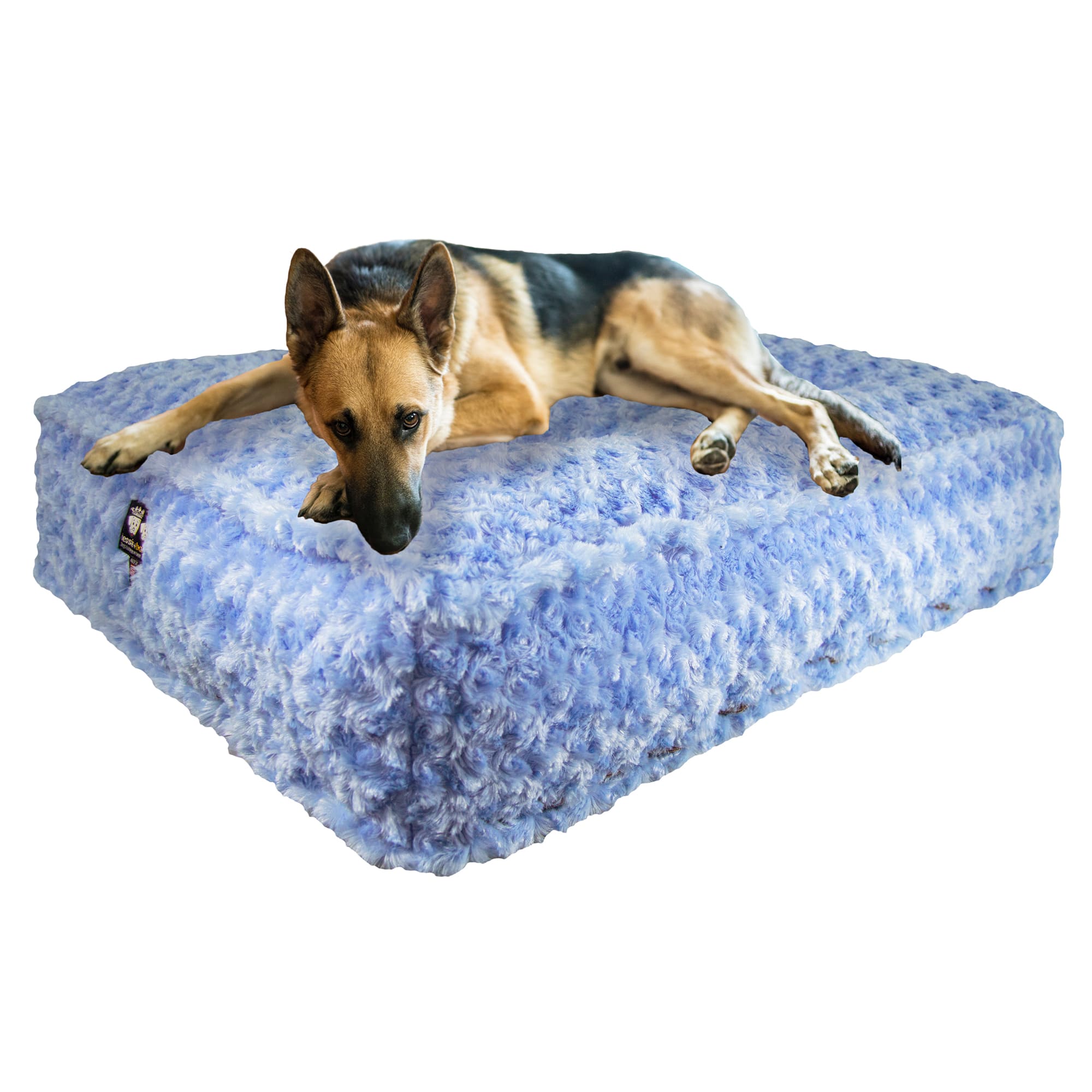 Bessie and Barnie Blue Sky Luxury Extra Plush Faux Fur Rectangle Dog Bed， 28