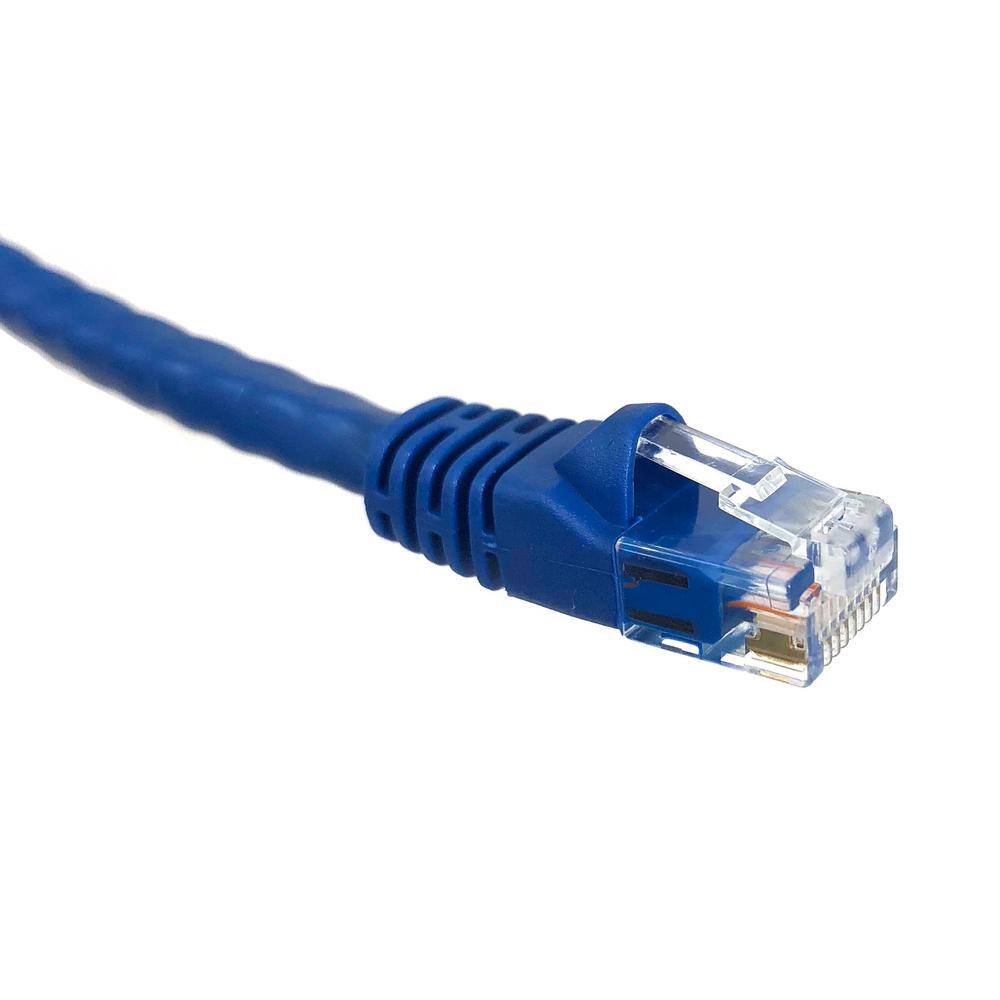 Micro Connectors Inc 150 ft. 24 AWG Cat6 Molded Snaggles RJ45 UTP Networking Patch Cable Blue E08-150BL