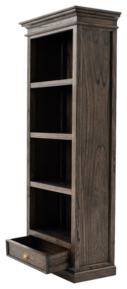 Black Wash Bookcase With One Drawer   Traditional   Bookcases   by UStradeENT LLC  Houzz