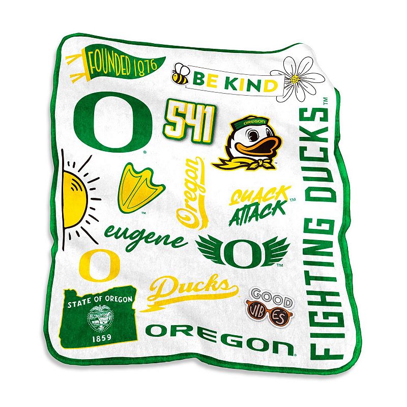 Oregon Ducks 50'' x 60'' Native Raschel Plush Throw Blanket