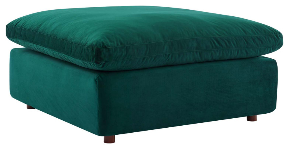 Commix Down Filled Overstuffed Performance Velvet Ottoman   Contemporary   Footstools And Ottomans   by Modern Furniture LLC  Houzz