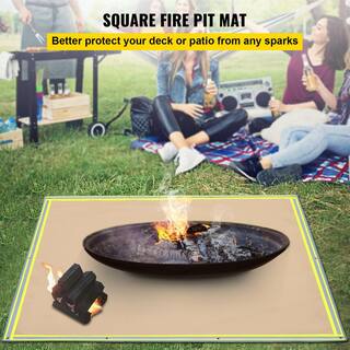 VEVOR Emergency Fire Pit Mat 67 in. x 60 in. Welding Blanket 1022F Fiberglass with 10 Steel Grommets for BBQ Oven Stove HTHSBDDW67X60N6UDV0