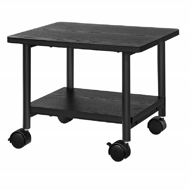 Industrial Under Desk Printer Stand， 2-Tier Mobile Machine Cart with Shelf