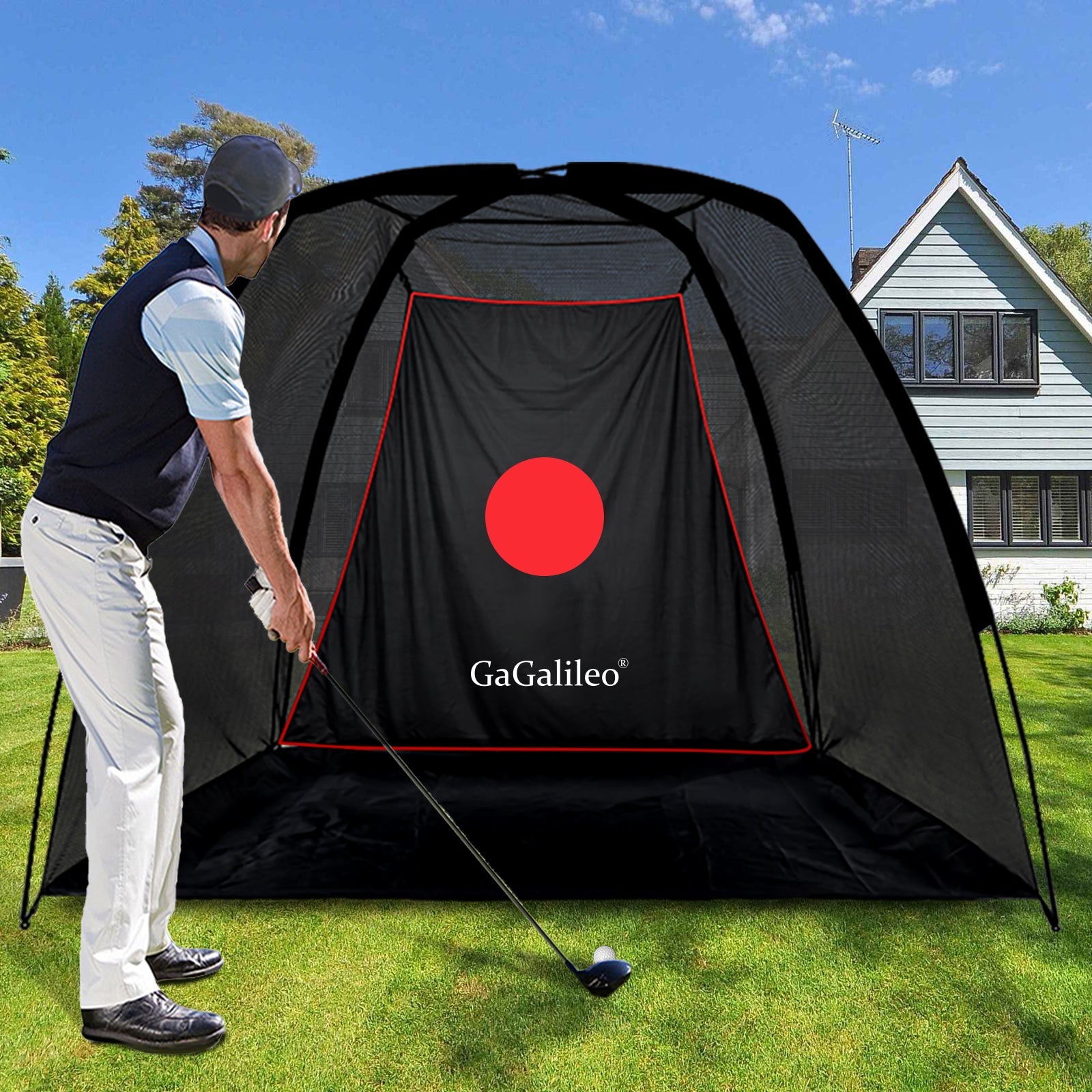 Golf Net Golf Practice Net Golf Net for Backyard Golf Nets for Indoor Use | 8'X 6'X 5' | Galileo Sports |Perfect for Beginners