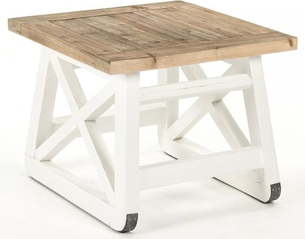 Side Table LILON Alabaster Beige White   Farmhouse   Side Tables And End Tables   by EuroLuxHome  Houzz