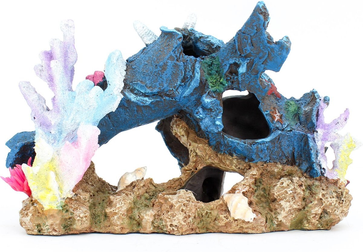 Penn-Plax Blue Plane Coral Scape Aquarium Ornament