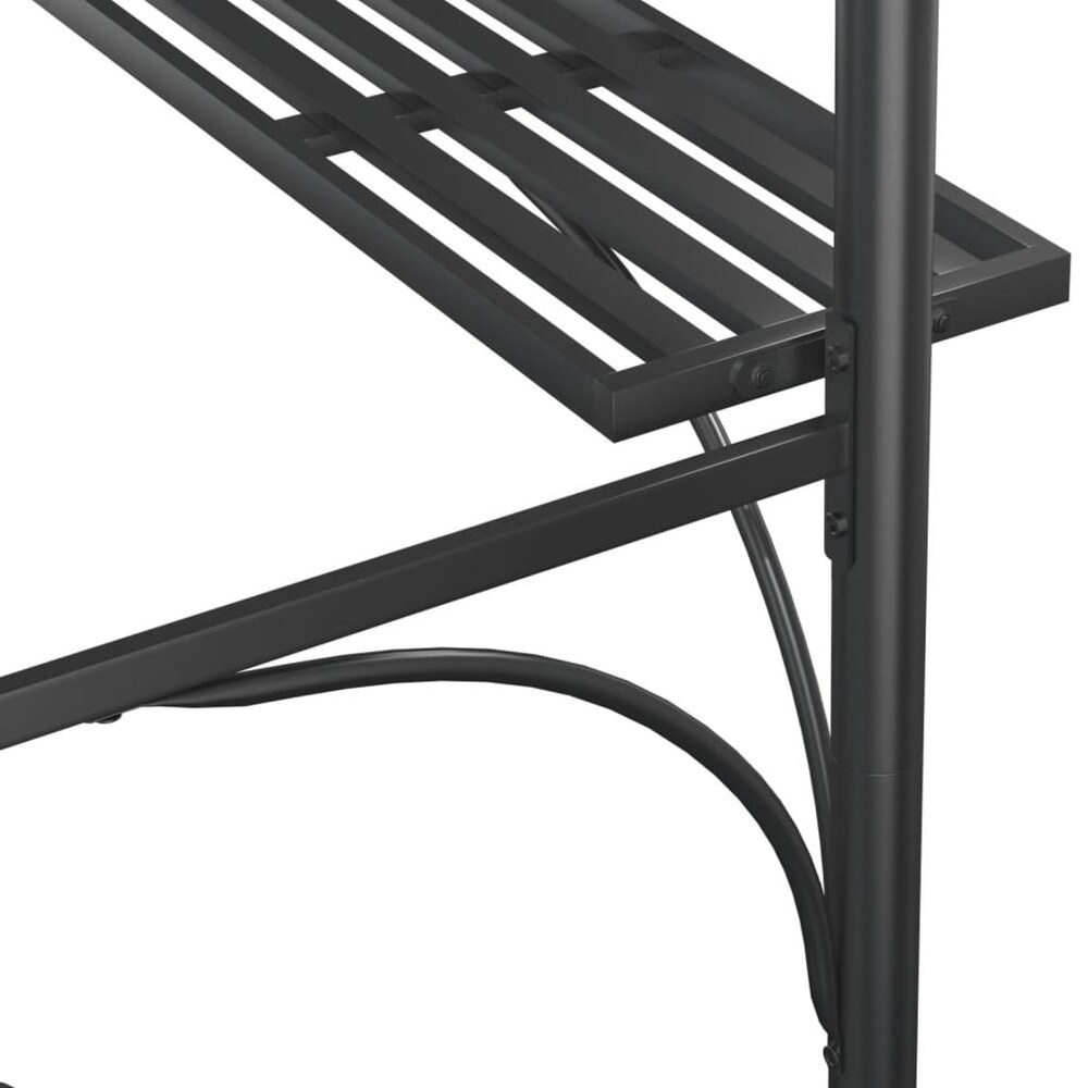 vidaXL BBQ Gazebo with Side Shelves Anthracite 86.6\