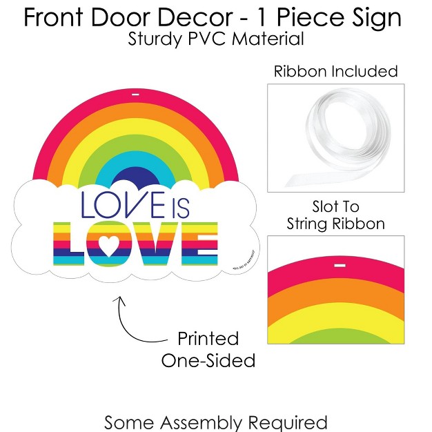 Big Dot Of Happiness Love Is Love Pride Hanging Porch Rainbow Party Outdoor Decorations Front Door Decor 1 Piece Sign