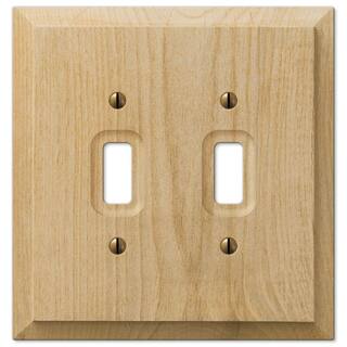 Hampton Bay Cabin 2 Gang Toggle Wood Wall Plate - Unfinished 180TTHB