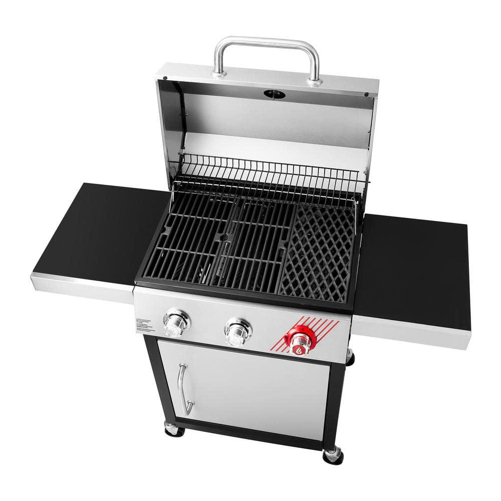 DynaGlo 3Burner Propane Gas Grill in Stainless Steel with TriVantage Multifunctional Cooking System