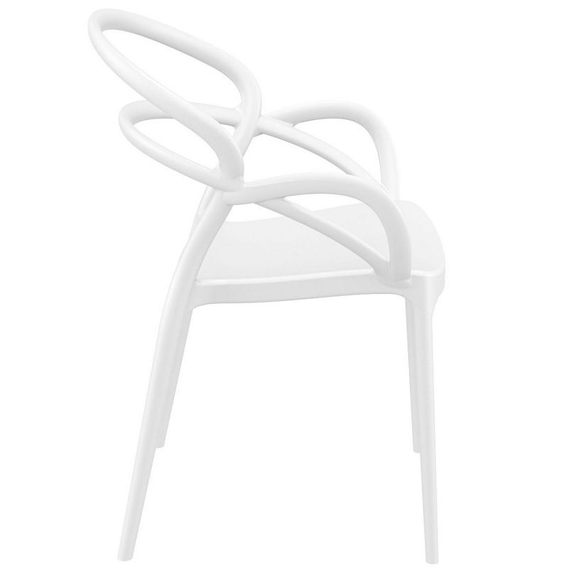 33 White Outdoor Patio Round Dining Arm Chair