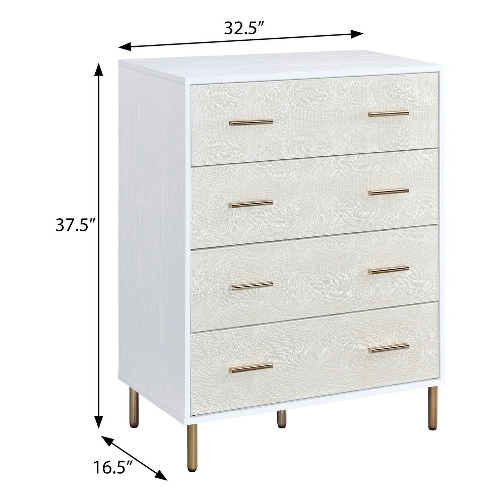 Casey 4 drawer Chest with Gold Legs