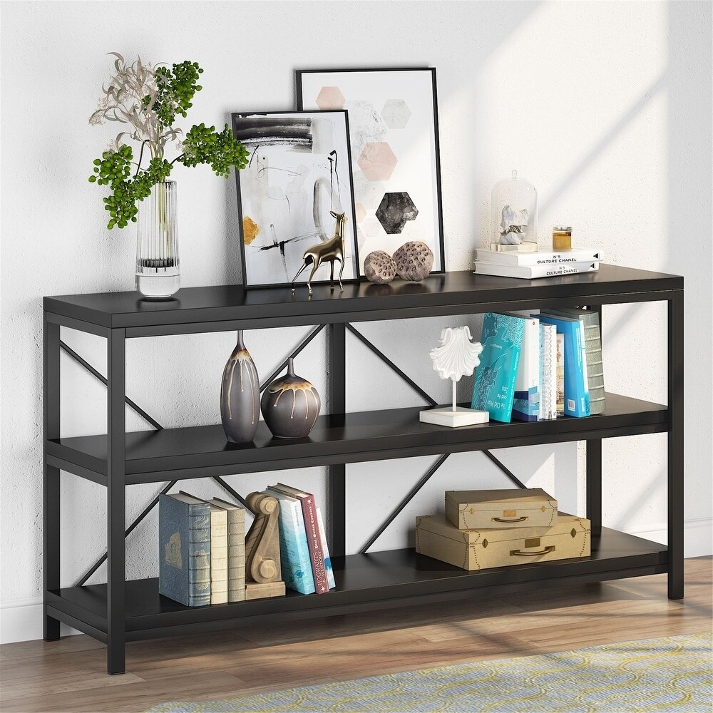 Sofa Console Table， 3 Tiers TV Console Stand， Entryway Table