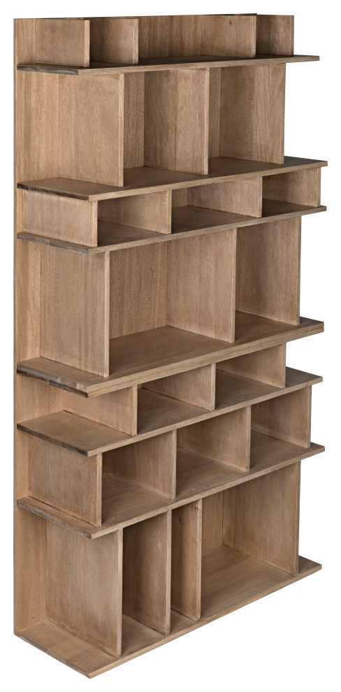 Rashi Bookcase  Washed Walnut   Transitional   Bookcases   by HedgeApple  Houzz