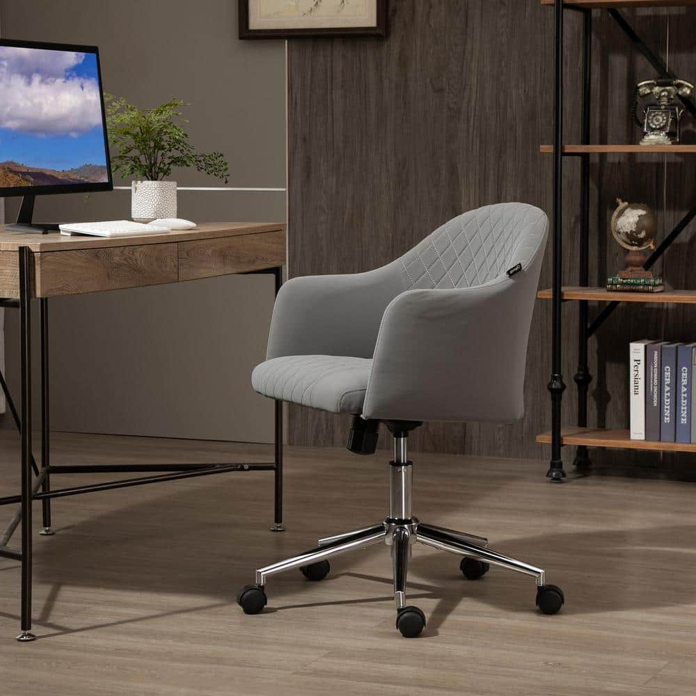 Vinsetto Grey, Ergonomic Office Chair with Swivel, Hollow Mid-Back Computer Desk Chair with Adjustable Height and Back Tilt 921-461LG