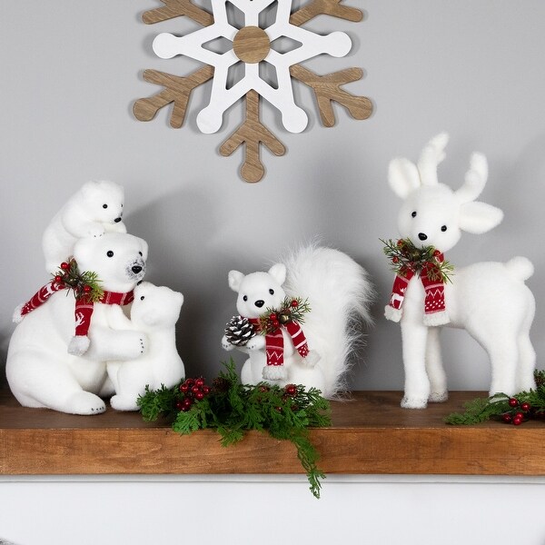 Mama Polar Bear and Cubs Christmas Figures