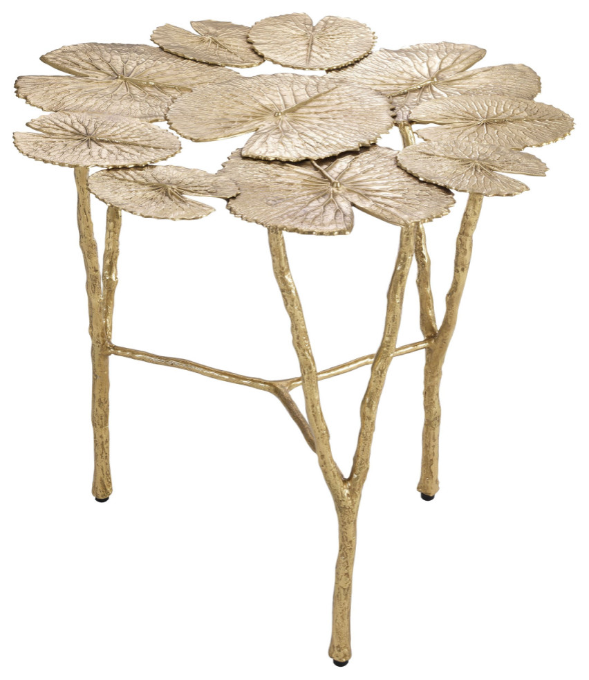 Gold Water Lilies Side Table  Eichholtz Tropicale   Contemporary   Side Tables And End Tables   by Oroa   Distinctive Furniture  Houzz