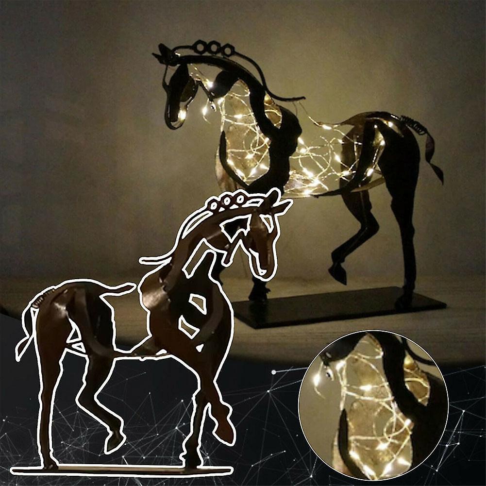 Romantic Horse Light Lamp Iron Metal Ornaments And Handicrafts Light Creative Dining Table Bedside Lamp