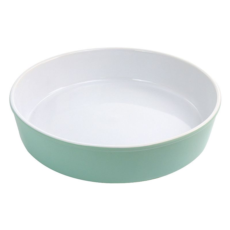 Gibson Everyday Stoneware Pie Pan in Turquoise