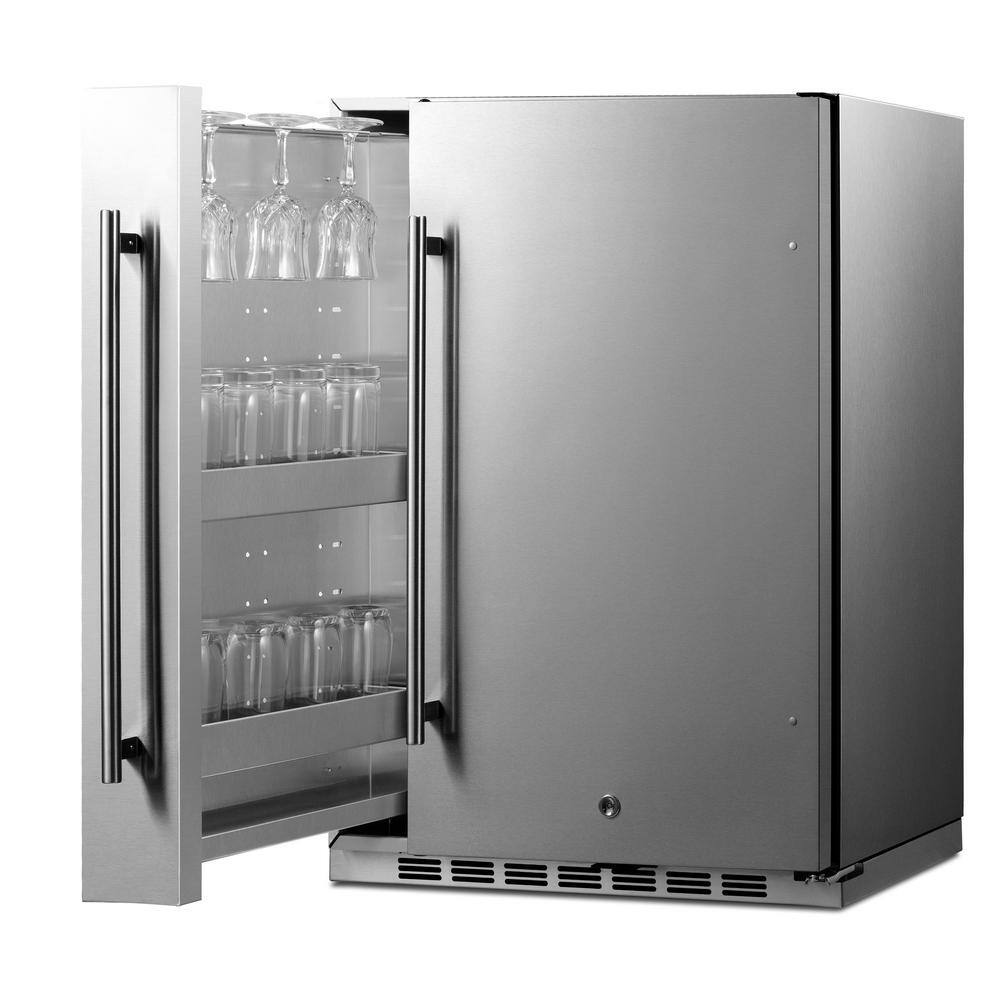 Summit Appliance 23.75 in. 3.1 cu. ft. Mini Fridge in Stainless Steel without Freezer FF19524