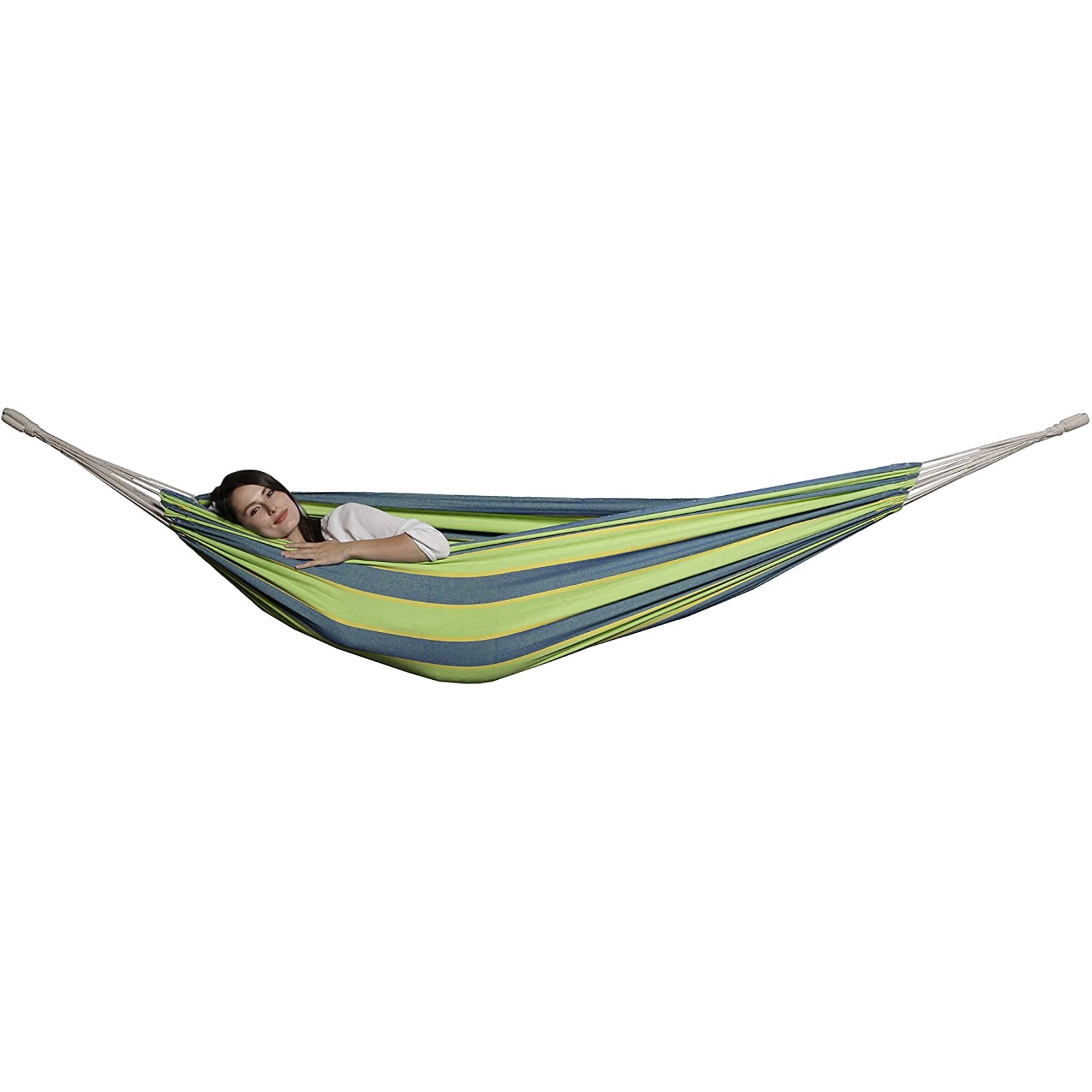 Gilbin Cotton Double Hammock Portable 2 Person Durable Extra Large Canvas Hammock, Canvas Double Brazilian Hammock, Perfect for Camping, Outdoors Gear, Backpack, Hiking, Hunting, Backyard