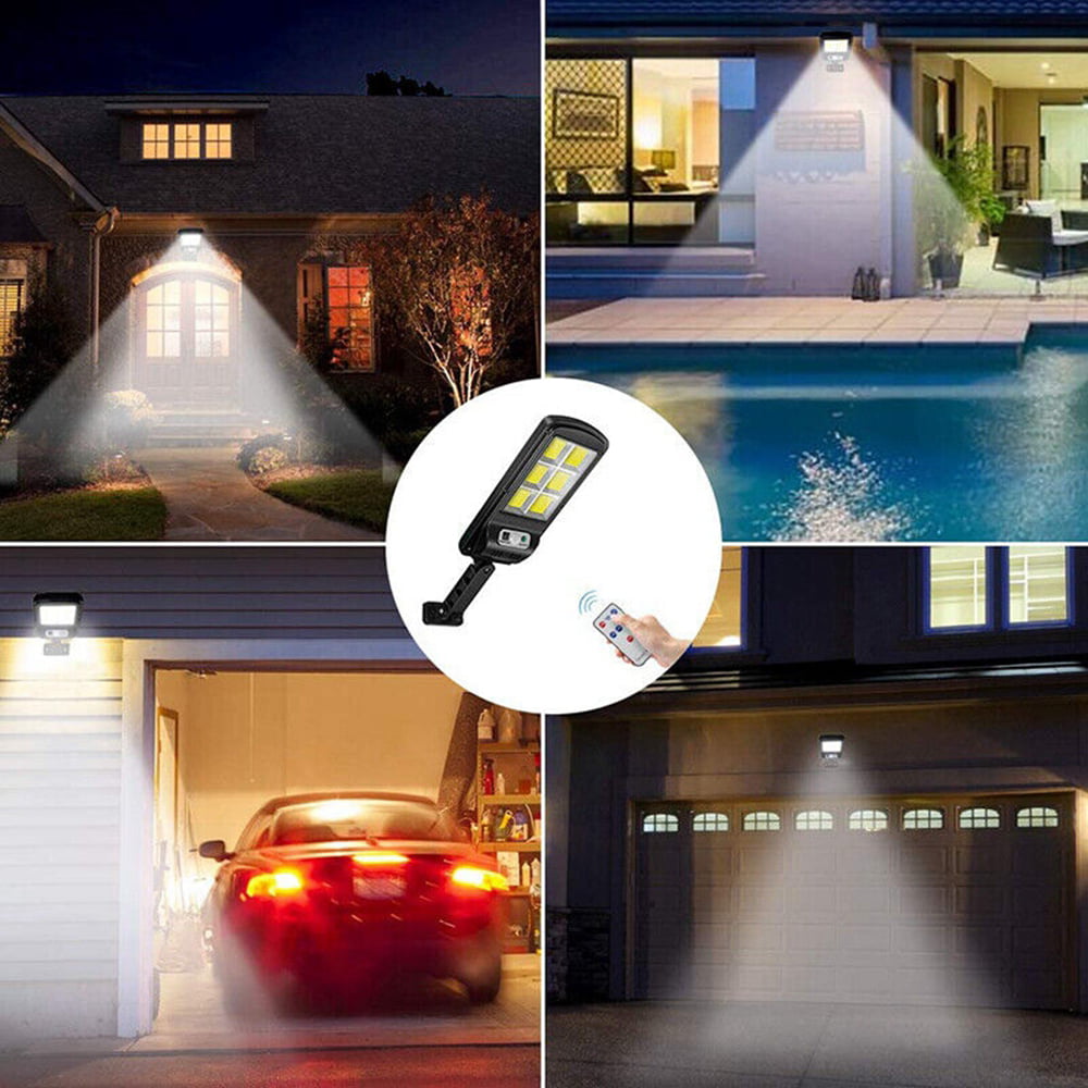 UMEXUS Solar Wall Lights， 240 LED PIR Motion Sensor Remote Control Lamp for Street Yard Outdoor Lamp， IP67 Waterproof