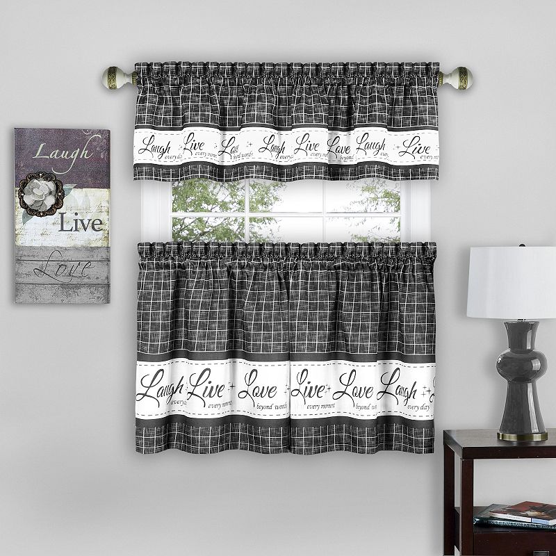 Live， Love， Laugh Window Curtain Tier Pair and Valance