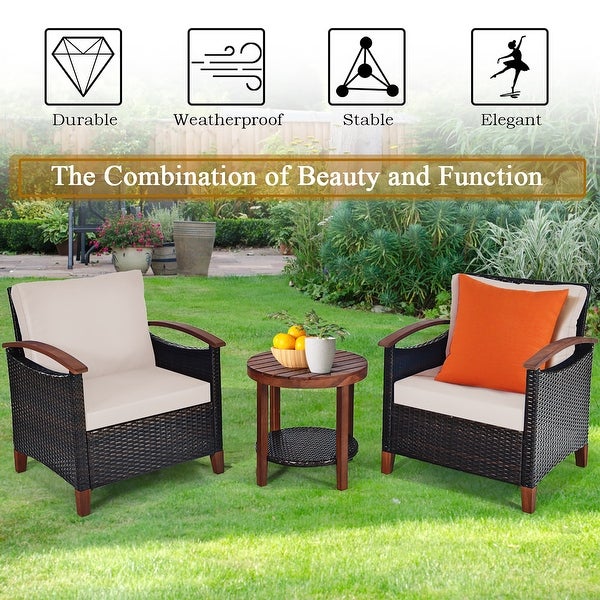 3 Piece Patio Rattan Furniture Set - Modern Furniture - Overstock - 37511920