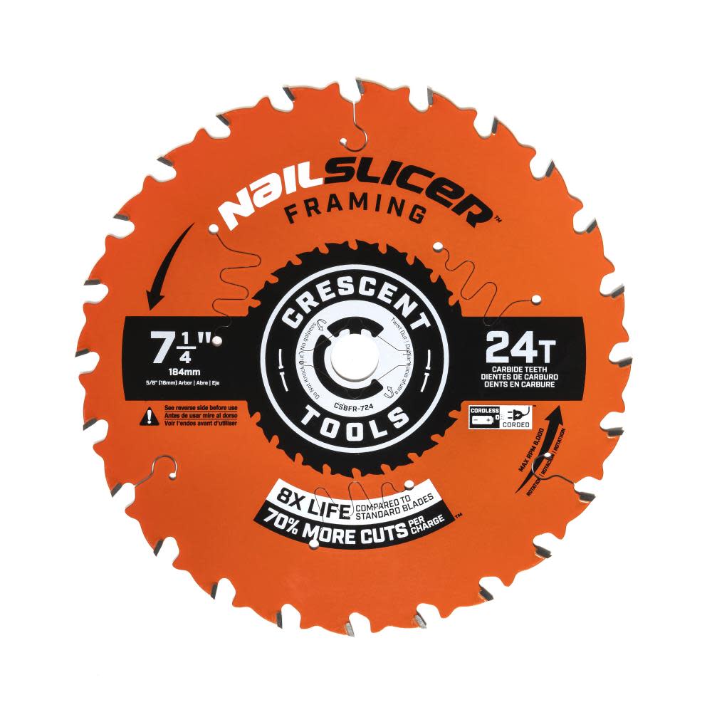 CRESCENT NailSlicer Framing Circular Saw Blade 7 1/4 24T 10pk