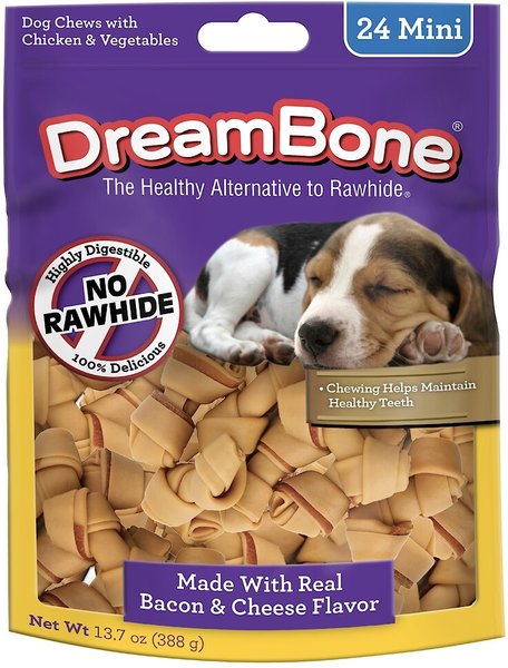 DreamBone Bacon and Cheese Chews Dog Treats， 24 count