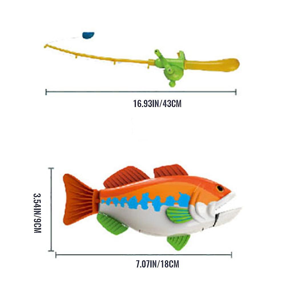 Kids Fishing Game with Fishing Rod and Realistic Fish Pool Fishing Toy Set Safe Durable Fishing Toy Gift for Babies Boys Girls(Random Color)