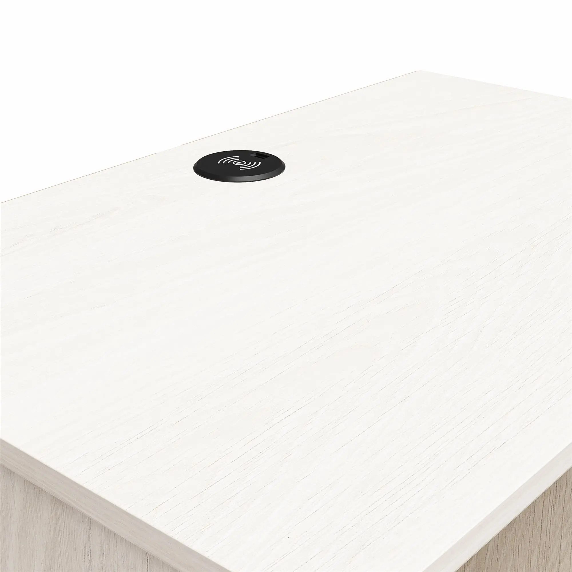 Kalissa White Oak Nightstand with Wireless Charger