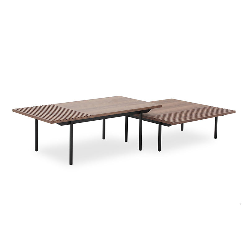 TOZZI Rectangular Coffee Table 120cm - Walnut & Black