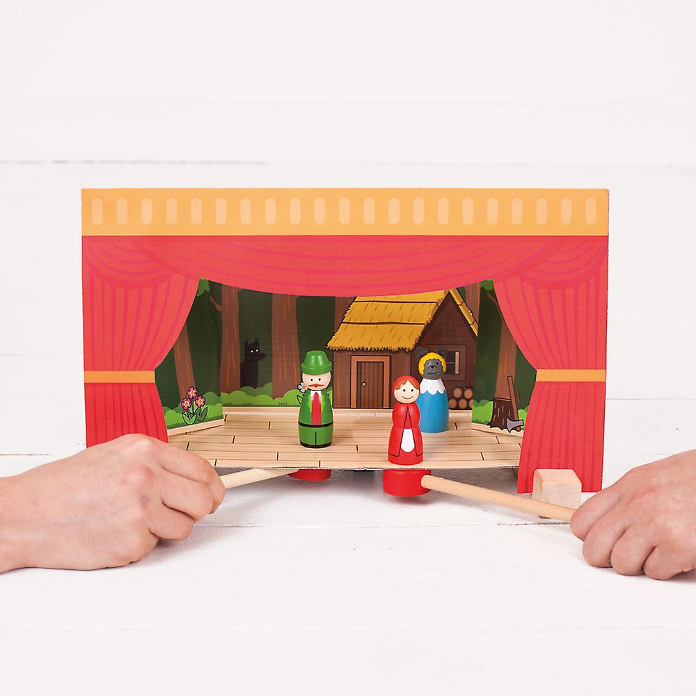 Bigjigs Toys Wooden Magnetic Theatre Puppet Show Stage Pretend Play