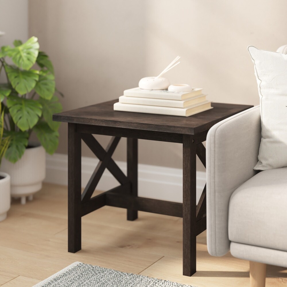 Classic Solid Wood Farmhouse End Table