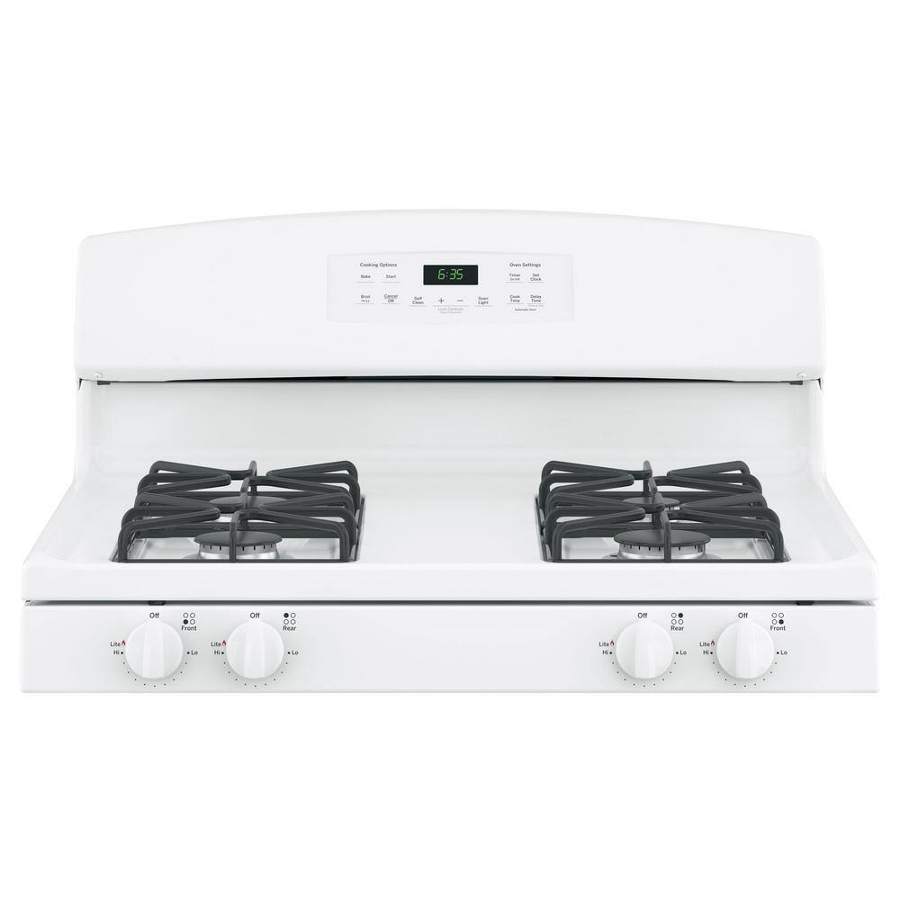 GE 30 in. 5.0 cu. ft. Freestanding Gas Range in White with Self Clean JGB635DEKWW