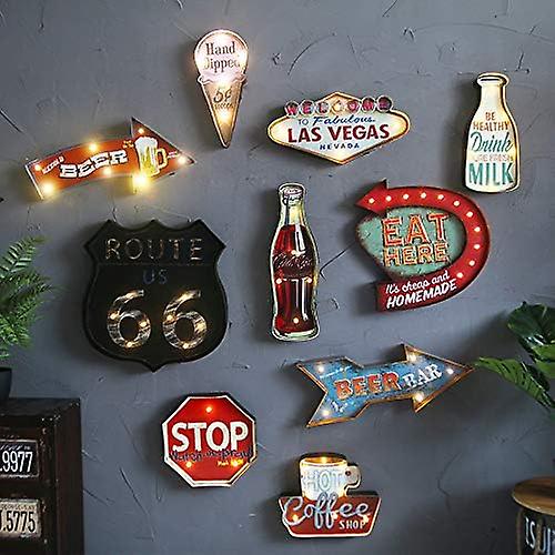 Metal Led Sign Decorative Bar Led Metal Wall Light Sign (las Vegas)