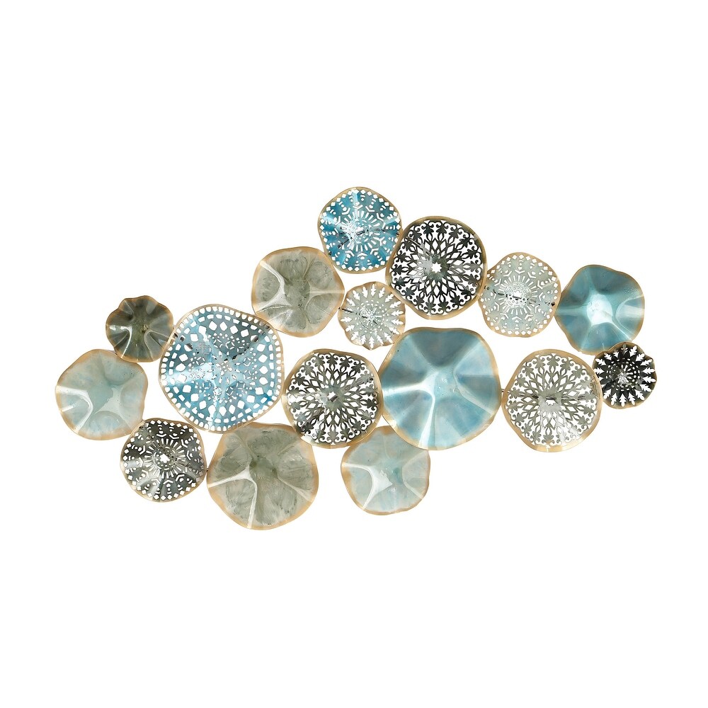 Multi Colored Metal 3D Overlapping Discs Plate Wall Decor