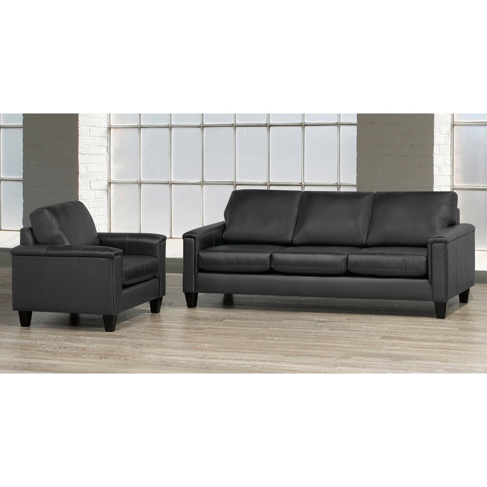 Auckland Top Grain Leather Sofa and Armchair Set